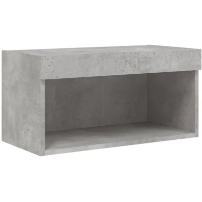 Image of vidaXL TV Cabinet with LED Lights Concrete Grey 60x30x30 cm
