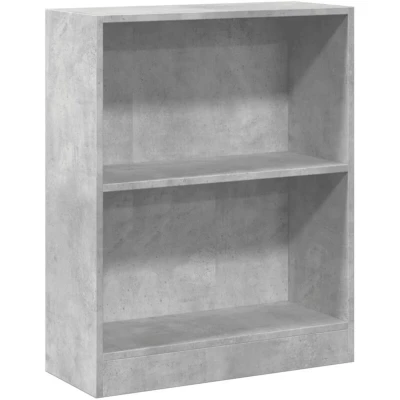 Image of vidaXL Bookshelf Concrete Grey Engineered Wood Standing Shelf Storage Rack