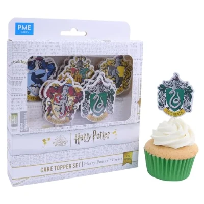 Image of PME Harry Potter Cake Toppers, Pack of 15, Hogwarts Crests