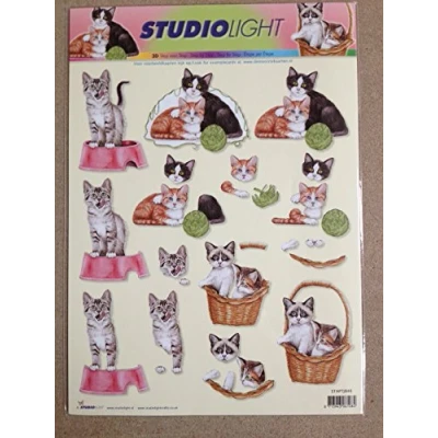 Image of cats 3D Step by Decoupage Sheet STAPTJ846