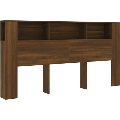 Image of vidaXL Headboard Cabinet Brown Oak 200x18.5x104.5 cm