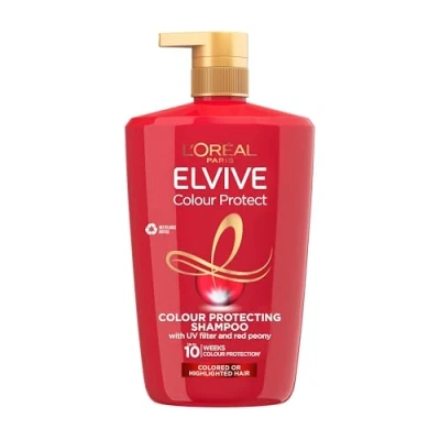 Image of L’Oréal Paris Elvive Colour Protect Shampoo XL for Coloured, Highlighted Hair, Prolongs Vibrancy, Silicone Free, 1L