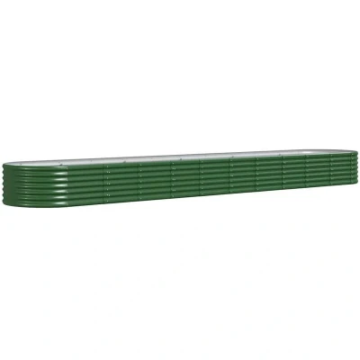 Image of vidaXL Garden Raised Bed Powder coated Steel 440x80x36 cm Green