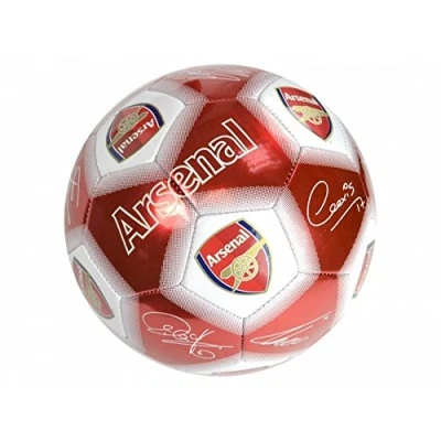 Image of Arsenal Unisex Signature Football (Size 5 UK) (Red/White)