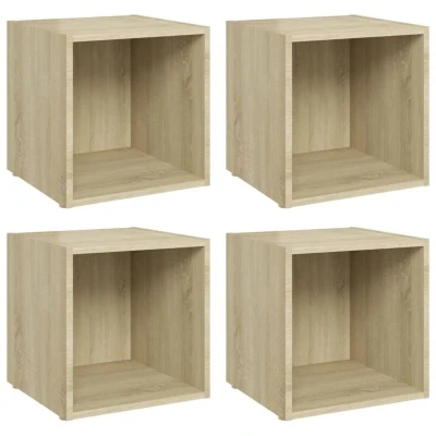 Image of vidaXL TV Cabinets 4 pcs Sonoma Oak 37x35x37 cm Engineered Wood