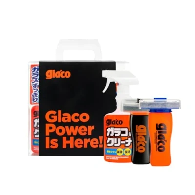 Image of SOFT99 3 Piece Windscreen Sealant Kit Glaco DX Seal &amp; Glass Compound De Cleaner