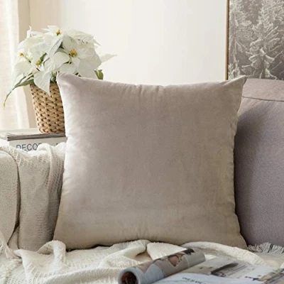 Image of MIULEE Velvet Soft Decorative Square Throw Pillow Case Cushion Covers Luxury Pillowcases for Livingroom Sofa Bedroom with Invisible Zipper 60cm x 24x24 Inch 1 Piece Heart Wood