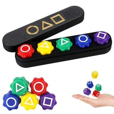 Image of Vicloon Korean Folk Game Set, Gong Gi Game, Gonggi Jack Stone Set for Family Kids And Adults, Classic Grasping Stones Hand Eye Coordination Games rectangle