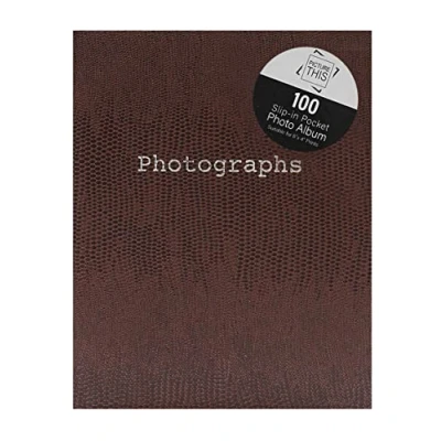 Image of Picture This Tallon Snake Skin 6x4 Photo Album Memo Slip in Holds 100 Photos (Brown)