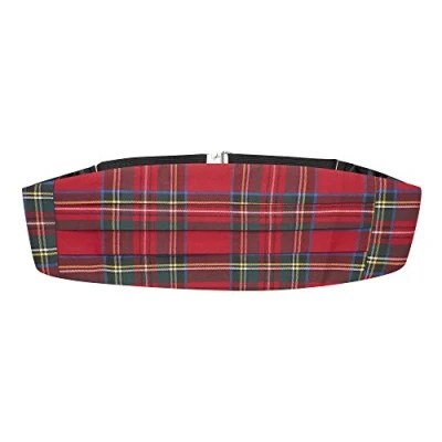 Image of King &amp; Priory Traditional Red Tartan Cummerbund, Scotland