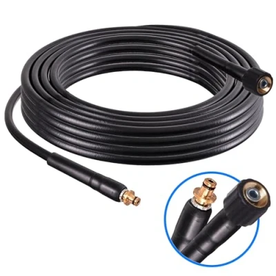 Image of TC TECHNIC High Pressure Washer Hose Pipe Karcher Extension Replacement 200bar K2 K3 K4 K5 K6 K7 Home Series M22 with Plug 10mm K Type 5m