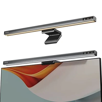 Image of Funlicht Monitor Light Bar, Computer Lamp for Eye Caring LED Dimmable Screen Touch Control USB Powered Screenbar Desk/Office/Home/Game, Silver Gray