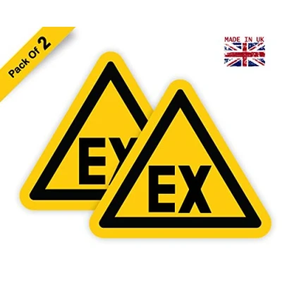 Image of Pack of 2 Explosive Atmosphere Sign Stickers(150 x 150 mm) with waterproof #WN022 Stickers Limited