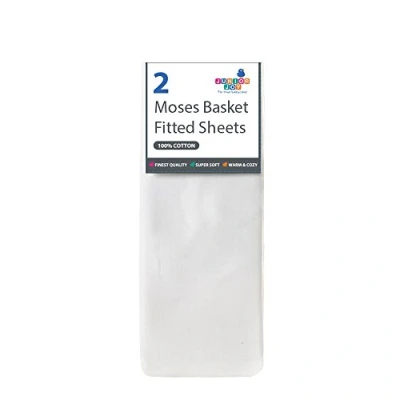 Image of Moses Fitted Sheets (2 Pieces in a Pack, White) 6297