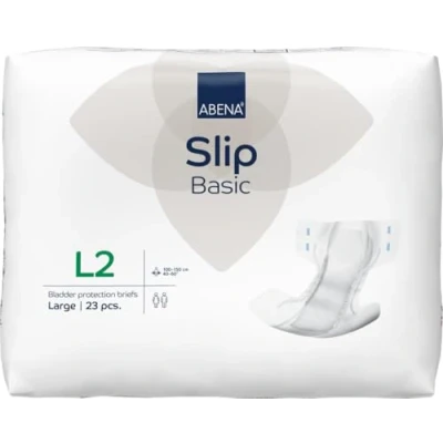 Image of ABENA Slip Basic L2 Pack of 23 Incontinence Pads Women &amp; Men with an Absorbency 2800ML Fast Absorbing Adult Nappies a Odour Control System. Hip Size 100 150cm