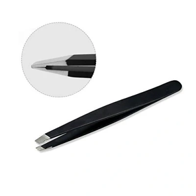 Image of Professional Beauty Eyebrow Tweezers Slanted Tip Stainless Steel Tweezer