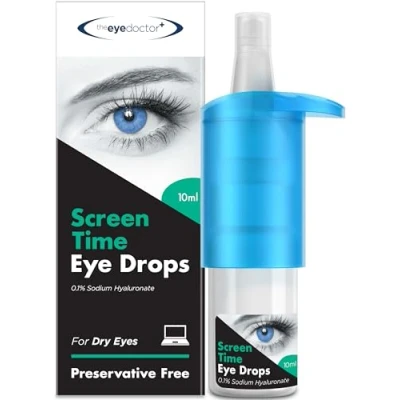 Image of The Eye Doctor Screen Time Drops for Dry Eyes Preservative Free Eyedrops and Tired Sore Relief Suitable Contact Lenses with 0.1% Sodium Hyaluronate