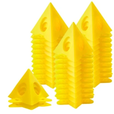 Image of 32Pcs Painting Pyramids Yellow Perforated Woodwork Paint Stands painters tripod Triangular Plastic Foot Stand