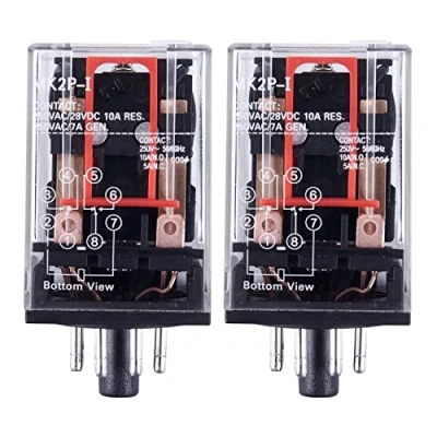 Image of 2X AC 220V/230V Coil PCB Relay 8 Pins DPDT 2NO 2NC MK2P 1