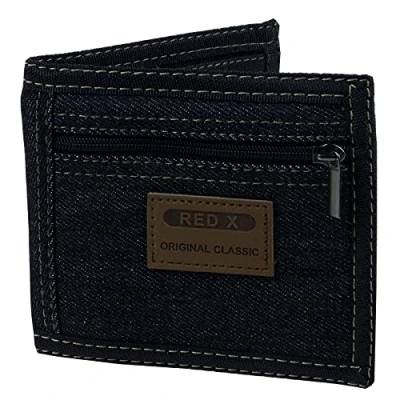 Image of RED X Mens Denim Bi Fold Sports Wallet Black