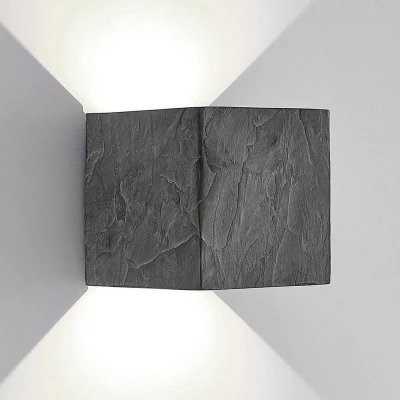 Image of Lucande Naja LED outdoor wall light, slate finish