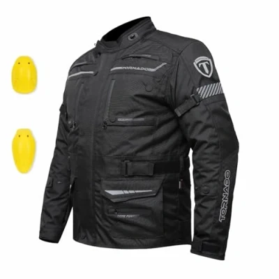 Image of Tornado Raid Men&#039;s Waterproof Motorcycle Jacket Cordura Textile with CE Level 2 Armours for Bikers