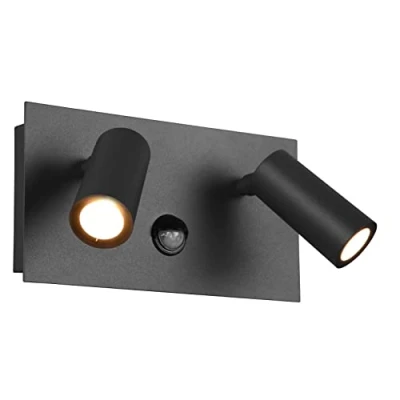 Image of Trio Leuchten Tunga 222969242 LED Outdoor Wall Light Metal Anthracite with 2 x 3.5 Watt LEDs Motion Sensor