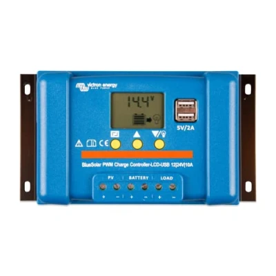 Image of Victron Energy BlueSolar PWM LCD&amp;USB 12/24 Volt 10 amp Charge Controller