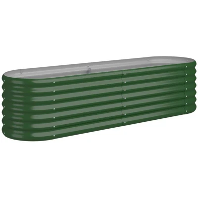 Image of vidaXL Oval Garden Raised Bed Weather Resistant Powder Coated Steel Planter, 152x40x36 cm, Green for Outdoors