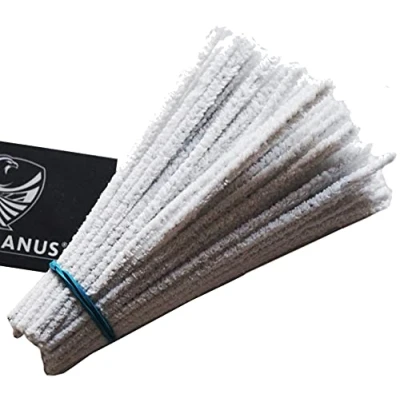 Image of GERMANUS 100 Pipe Cleaner Strips Pack of White, Brand Quality, Chenille Wire Bending Plush for Handcrafting and Decorating Children Adults