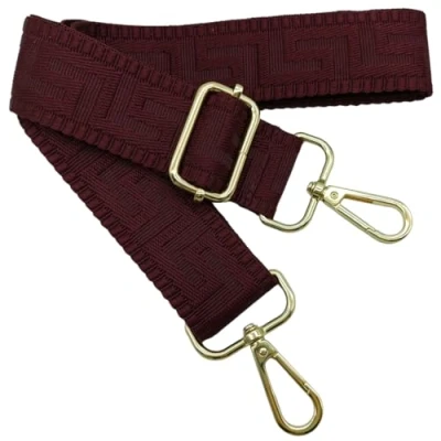 Image of Adjustable Shoulder Strap for Bags Dark Burgundy Red, Bag Straps Changing, Wide with Carabiner Gold, 80 130 cm Women, Strap, Handbag, 3.8 cm, 1325