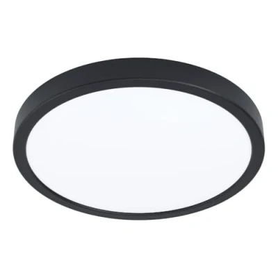 Image of Eglo LED Ceiling Light Fitting Fueva 6, Round lamp, Flush Fixture, Plastic in Black and White, Lighting Warm White Cold ⌀ 28 cm