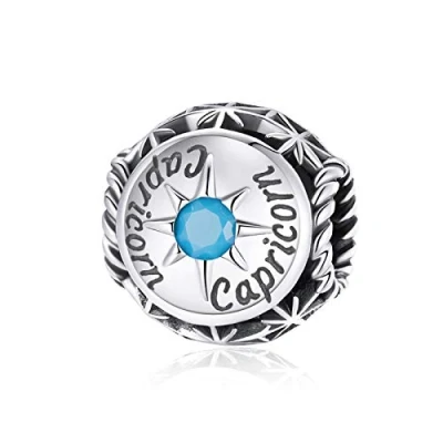 Image of Capricorn Constellation Charm 925 Sterling Silver Birthstone Lucky Birthday Anniversary Faith Love for Pandora Bracelet (Capricorn(12.22 1.19))