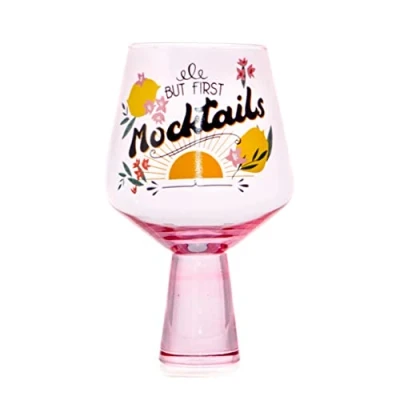Image of Boxer Gifts But First Mocktails Cocktail Shaped Glass Fun Sober Or Pregnancy Gift for Her…