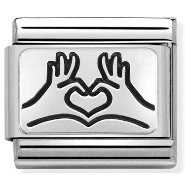 Image of Nomination Silver Heart Hands Charm