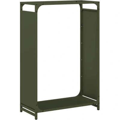 Image of vidaXL Firewood Rack Olive Green 60x28x90 cm Cold rolled steel
