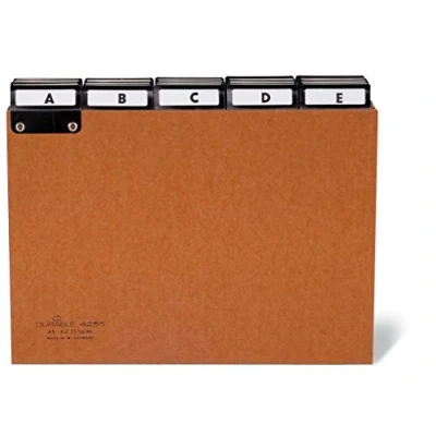 Image of Durable Index Divider A Z A5 Made of PressBoard Chrome Plated Plastic Covered Tabs Includes Removable Inserts and Protective Overlay