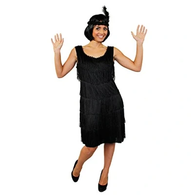 Image of I LOVE FANCY Dress LTD ILFD4610S Ladies Deluxe Flapper with Matching Headpiece, Black, Small