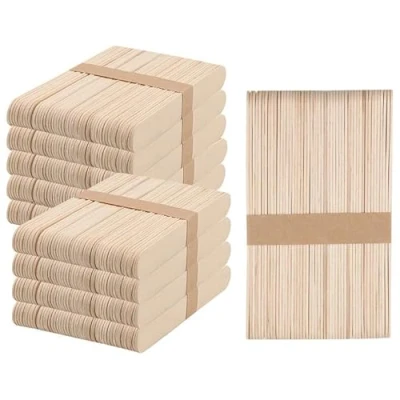 Image of KEILEOHO 500 PCS 6 Inch Lolly Sticks, Wooden Sticks Wood Popsicle Ice Cream Craft for Crafts, Arts, DIY, Decoration, 150x18x1.6mm