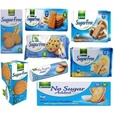 Image of Gullon Sugar free No Added Diabetic Luxury Mixed Biscuits Assorted, Variety Pack of 8, perfect for gifting friends &amp; Family, All Occasions Hamper