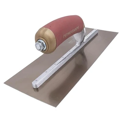 Image of Marshalltown PermaShape Finishing Trowels, DuraSoft Handle Material, 292mm Length, 121mm Width, Golden Stainless Steel Blade Broken in Style, Made The USA, PB4GSD