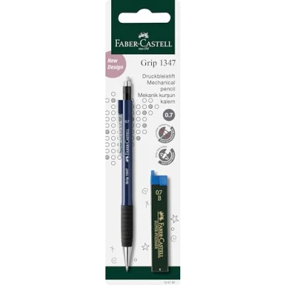 Image of Faber Castell Grip 1347 Mechanical Pencil B Lead with 12 Spare Leads, Matching body Color (No choice possible)