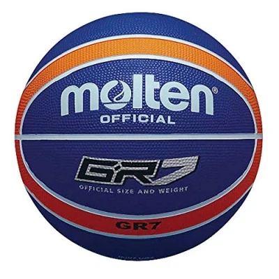 Image of Molten GR Basketball, Indoor/Outdoor, Premium Rubber, Size 5, Impact Colour Blue/Orange, Suitable For Boys age 7, 8, 9, 10 &amp; 11, Girls 12 13 (BGR5 NOR)