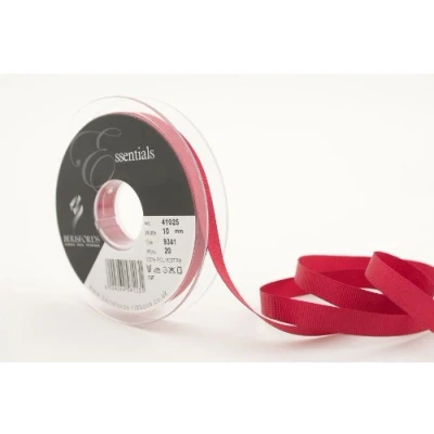 Image of Berisfords 41025 20 m x 10 mm Polyester Grosgrain Ribbon, Cardinal