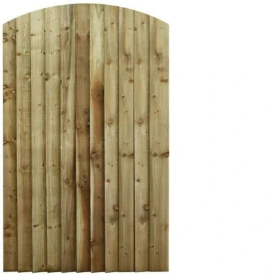 Image of Bespoke Custom Made To Measure Wooden Garden Gate/Feather Edge Arch Top 1.8m [6ft Tall (180cm), upto 1050mm wide, No Hinges]