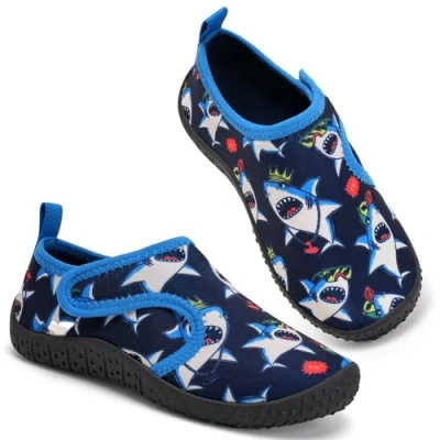 Image of Water Shoes Boys Kids Toddler Aqua Quick Dry Wetsuit for Beach Swimming Pool Garden(Sharks Darkblue 31EU)