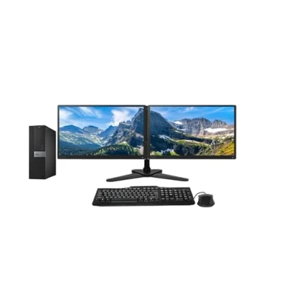 Image of Dell Dual Monitor Trading Setup FAST Optiplex 7050 SFF PC Intel Core i5 6th Gen, 2 x 23 HD 1080p Monitors, Leg Base Stand, Windows 11 Pro (Renewed) (16GB DDR4 RAM 512GB SSD)