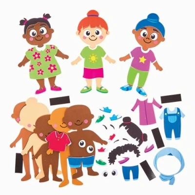 Image of Baker Ross FX926 Diversity Mix and Match Magnet Kits Pack of 8, Arts Crafts for Kids, School
