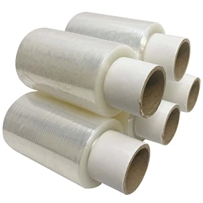 Image of Mini Rolls of Clear Handy Pallet Stretch Shrink Wrap Cling Film Refill 100mm x 150M (5)