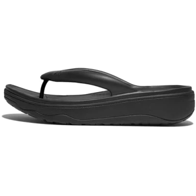 Image of Fitflop Women&#039;s RELIEFF Recovery Toe Post Sandals, Black, 5 UK